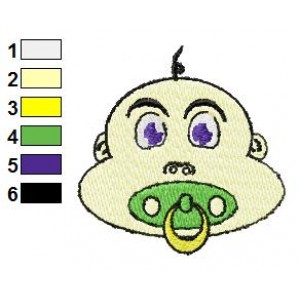 Pacifier in Baby Mouth Embroidery Design